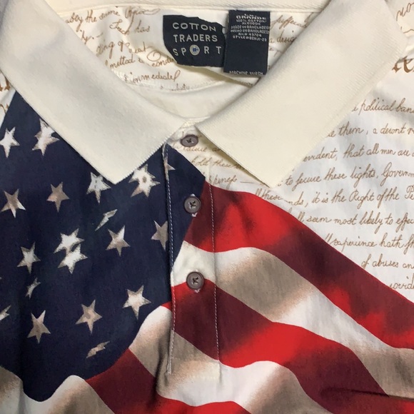 Men’s Cotton Traders Sport Shirt size Large, patriotic shirt. Gently used - Picture 4 of 5